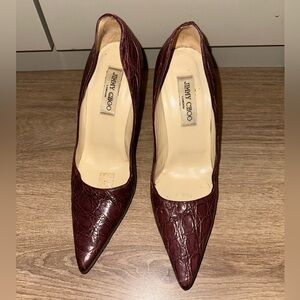 Jimmy Choo - Maroon/Brown Alligator heels size 39 (US 9)